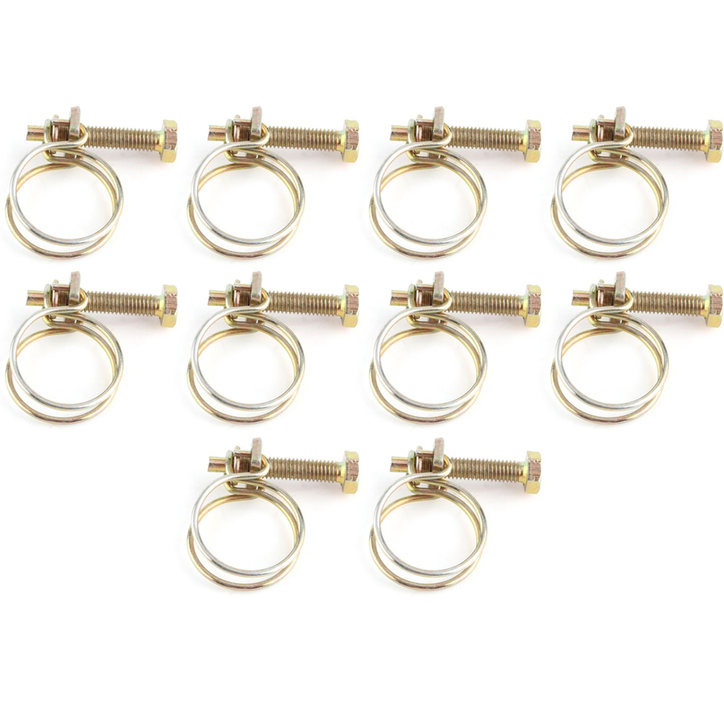 ya 14 Adjustable Double Wire Water Hose Clamp Pipe Clip Hoop Plumbing Part 21-25mm