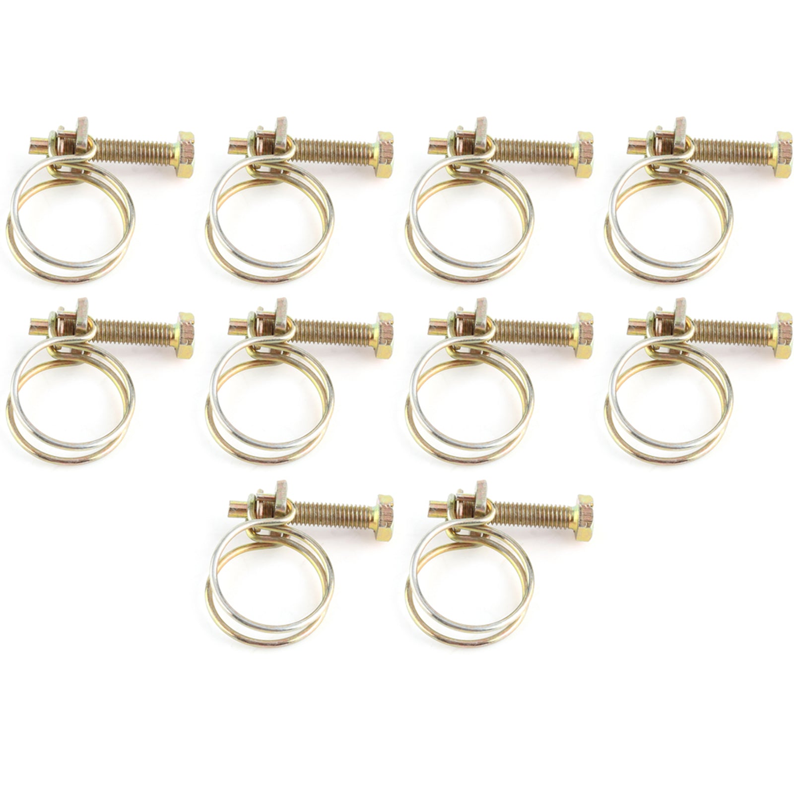 ya 14 Adjustable Double Wire Water Hose Clamp Pipe Clip Hoop Plumbing Part 21-25mm