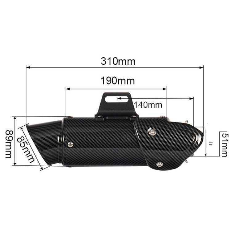 ya 5 8.7 Universal 51mm Muffler Vent Pipe Silencer Tail Tips Slip On Motorcycle