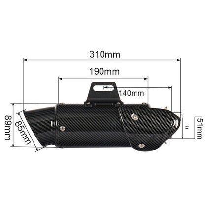 ya 5 8.7 Universal 51mm Muffler Vent Pipe Silencer Tail Tips Slip On Motorcycle