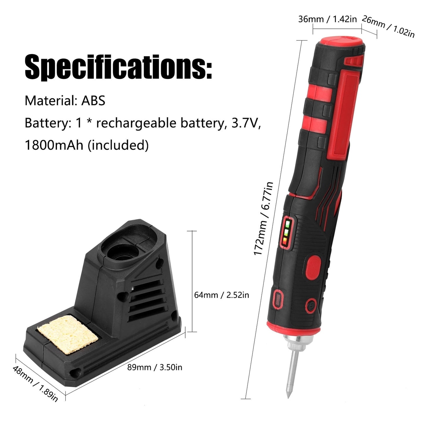 ya 25 480℃ Cordless Electric Soldering Iron Charging Solder Iron with Bright LED Light
