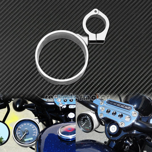 ya 2 6.29 Chrome Side Speedometer Relocation Mount Bracket Fit for Harley Dyna FXDL 93-05