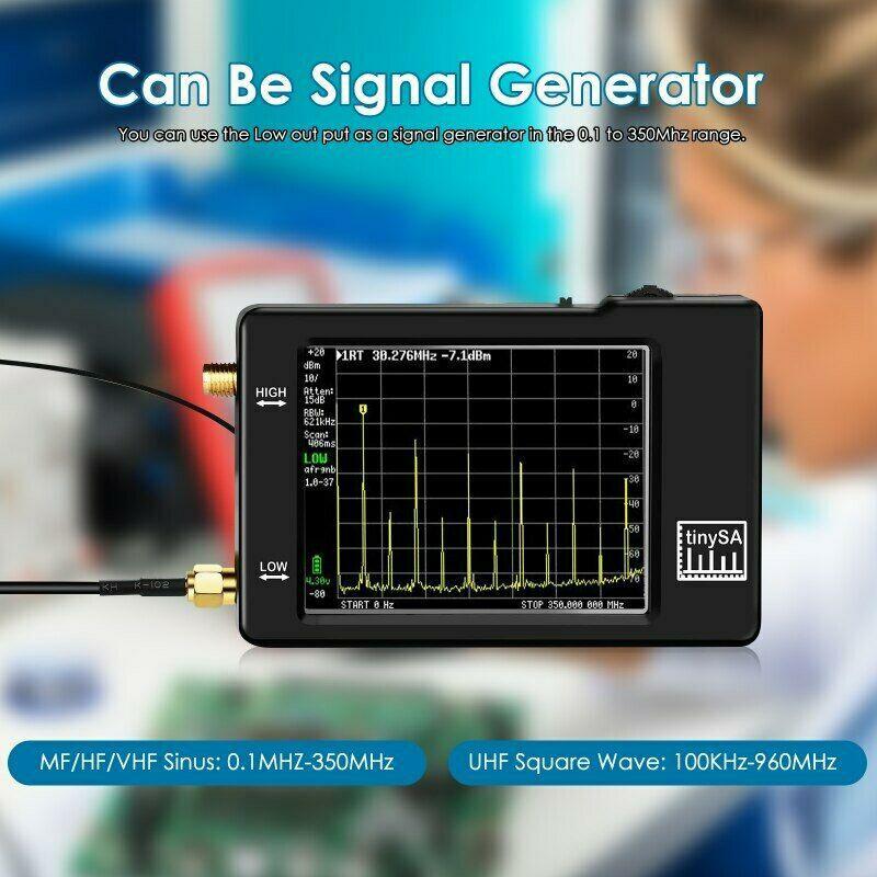Portable TinySA Spectrum Analyzer Handheld Frequency Analyzer Signal Generator