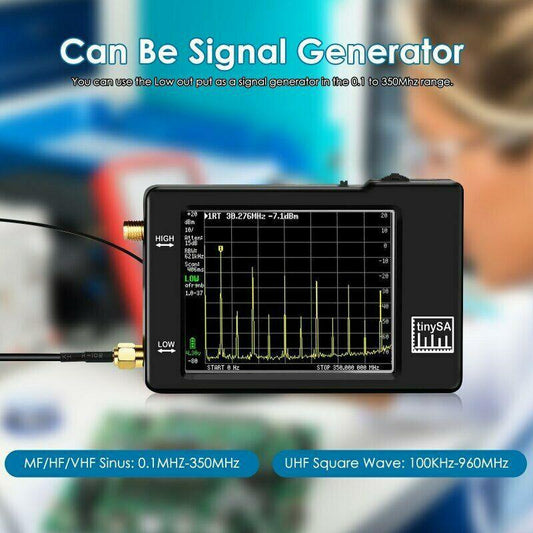 Portable TinySA Spectrum Analyzer Handheld Frequency Analyzer Signal Generator
