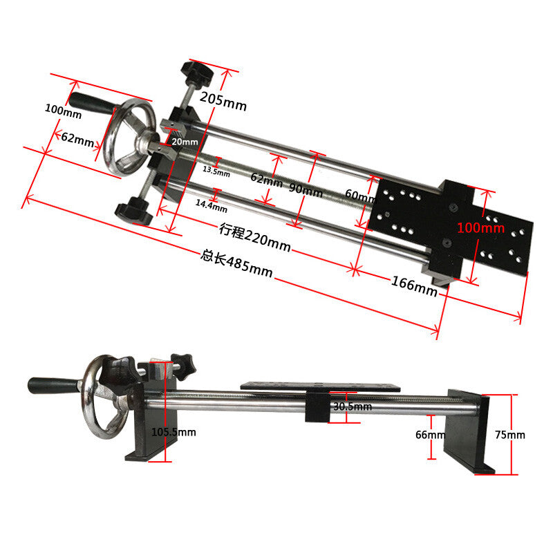 Hand-Cranked Horizontal Force Gauge Test Stand Push-Pull Force Meter Spiral Rack