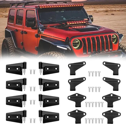 ya 11 10.28 16pcs Body Door Hinge Replacement Set Powder Coat FOR 2007-2018 for Jeep fo