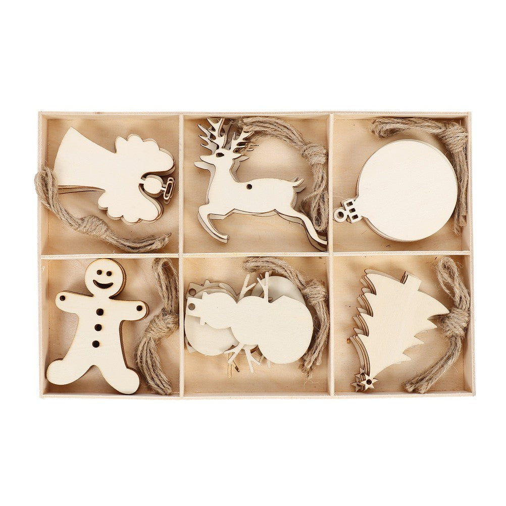 ya 25 30 Pcs Wooden Cutouts Or ments Tree Hanging Decorations