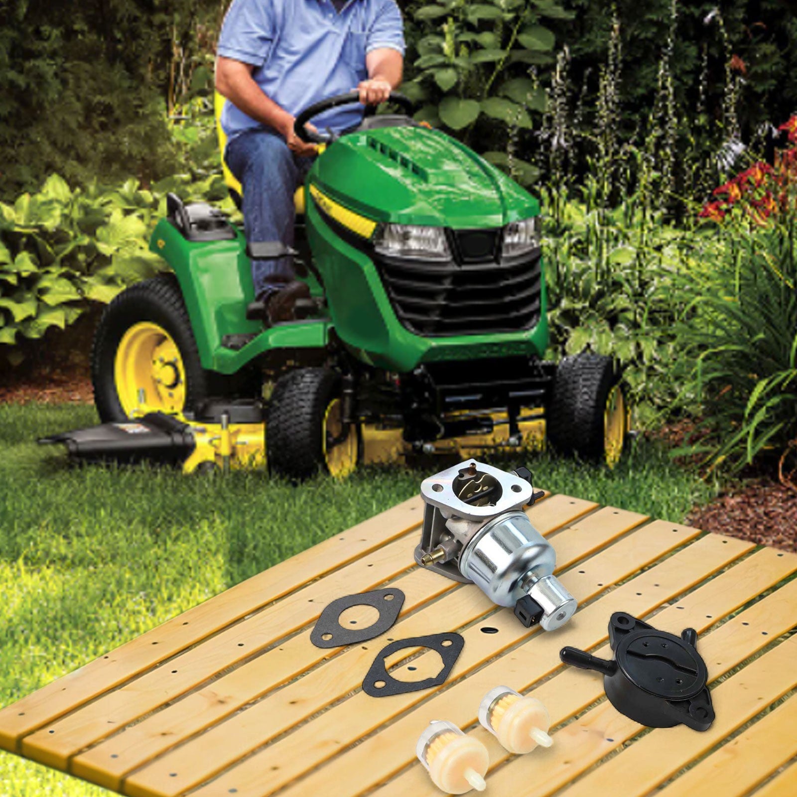 ya 14 X300 X300R X304 Tractor Parts Kit with Carburetor and Integrated Fuel Pump