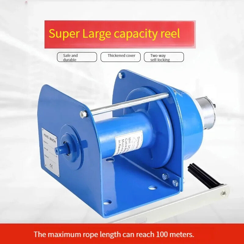 Heavy Duty Hand Winch, 1 Ton 2 Ton Manual Self-locking Brake Winch Winches