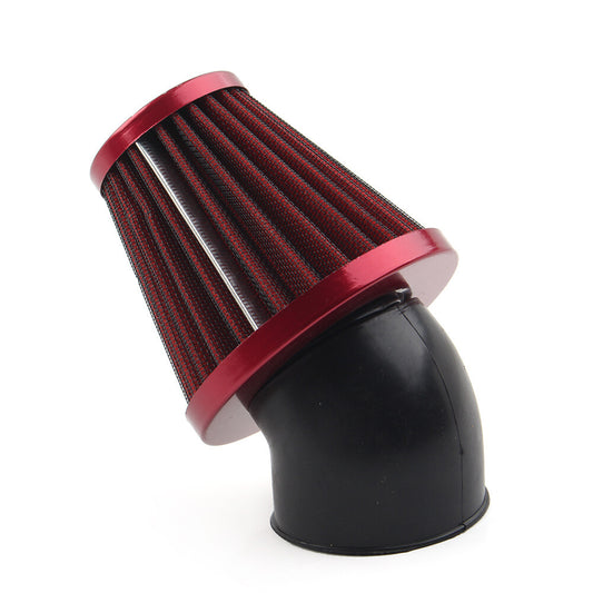 ya 8 5.26 48mm Air Intake Filter Cleaner Rubber Bend Inlet Steel Mesh Red
