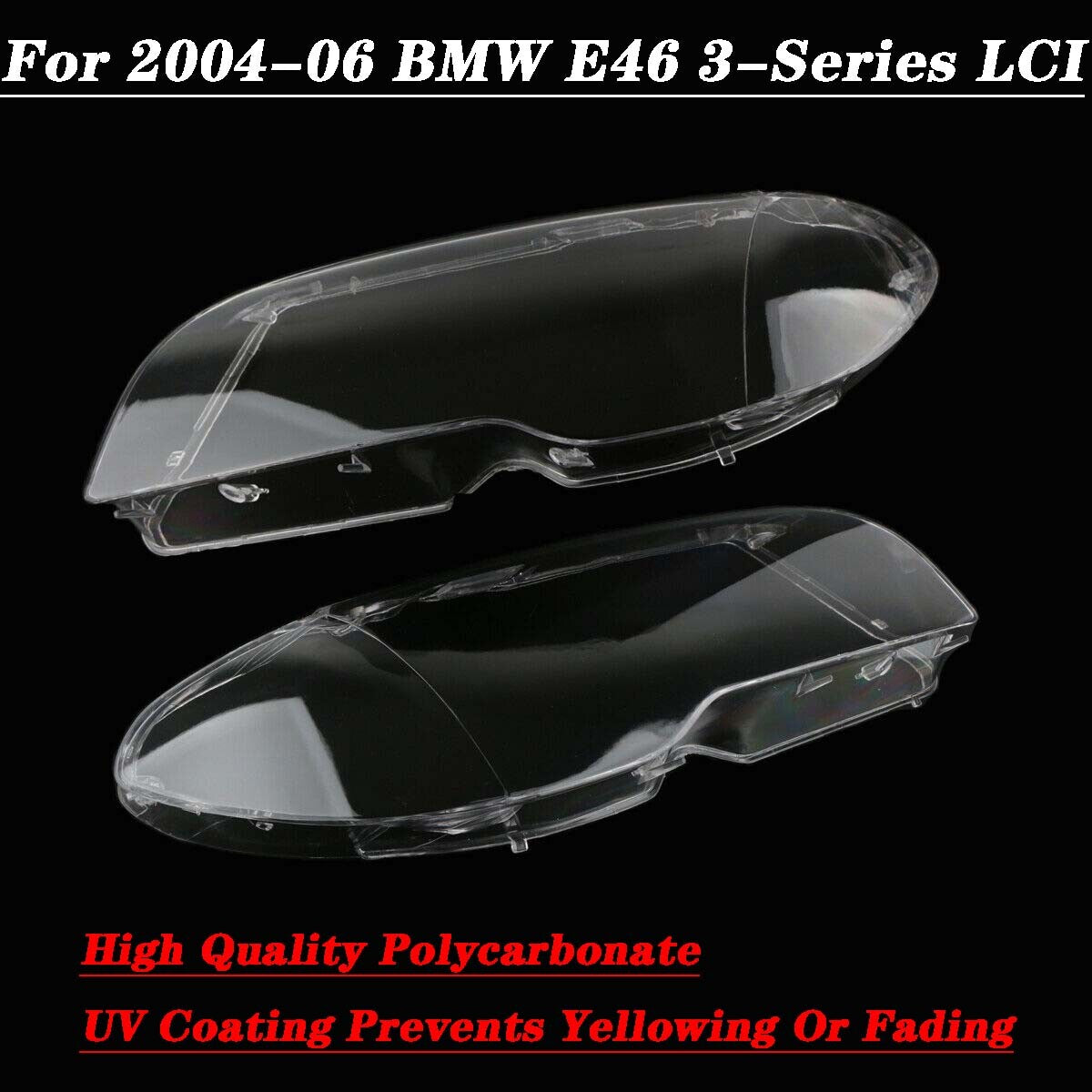 ya 13 5.27.2 Headlight Headlamp Lens Cover Clear Left+Right for BMW E46 325ci 330ci 2003-2006