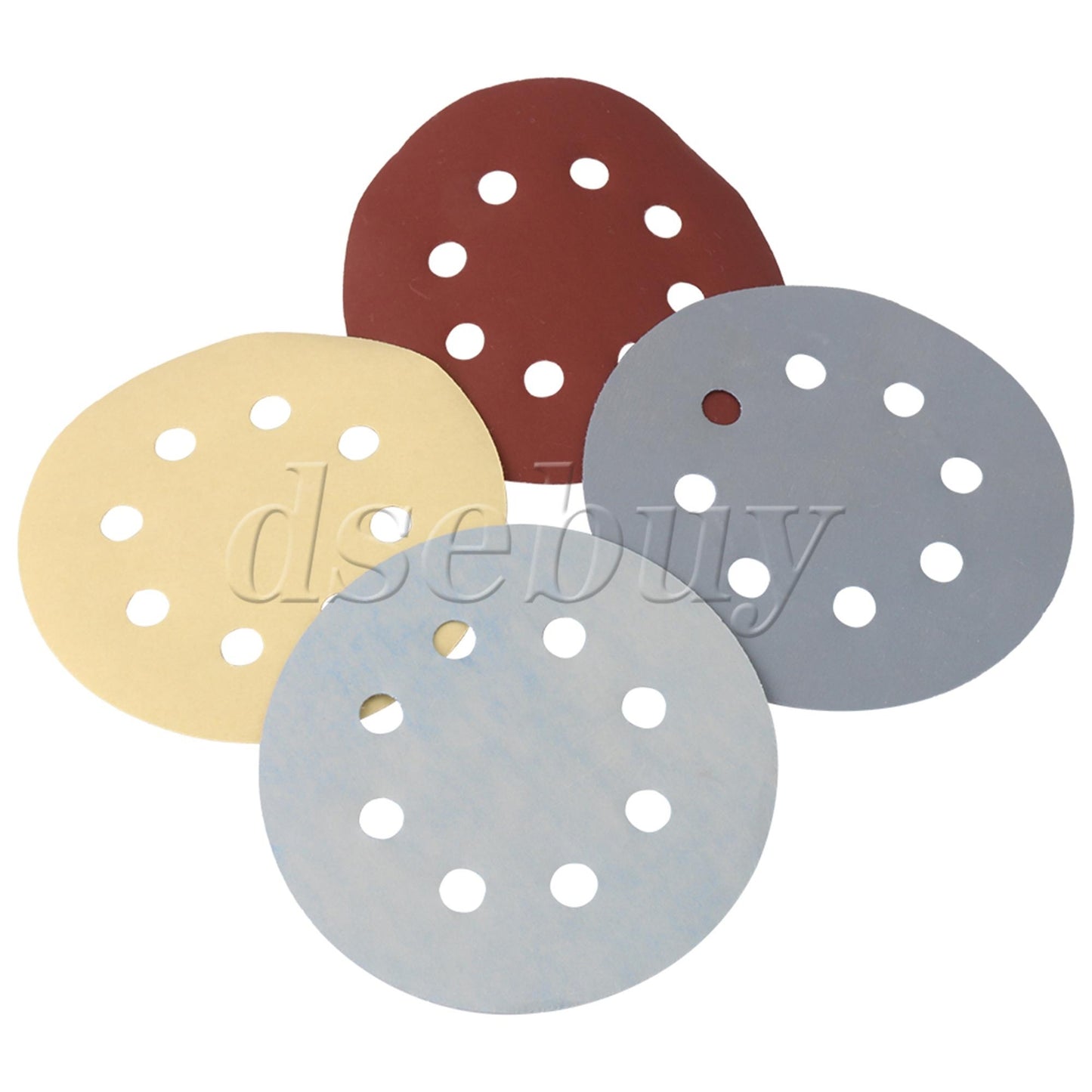 ya 14 Wine 5 inch Sandpaper Sanding Discs 8 Hole Hook Loop Sanding Disc Pack of 50
