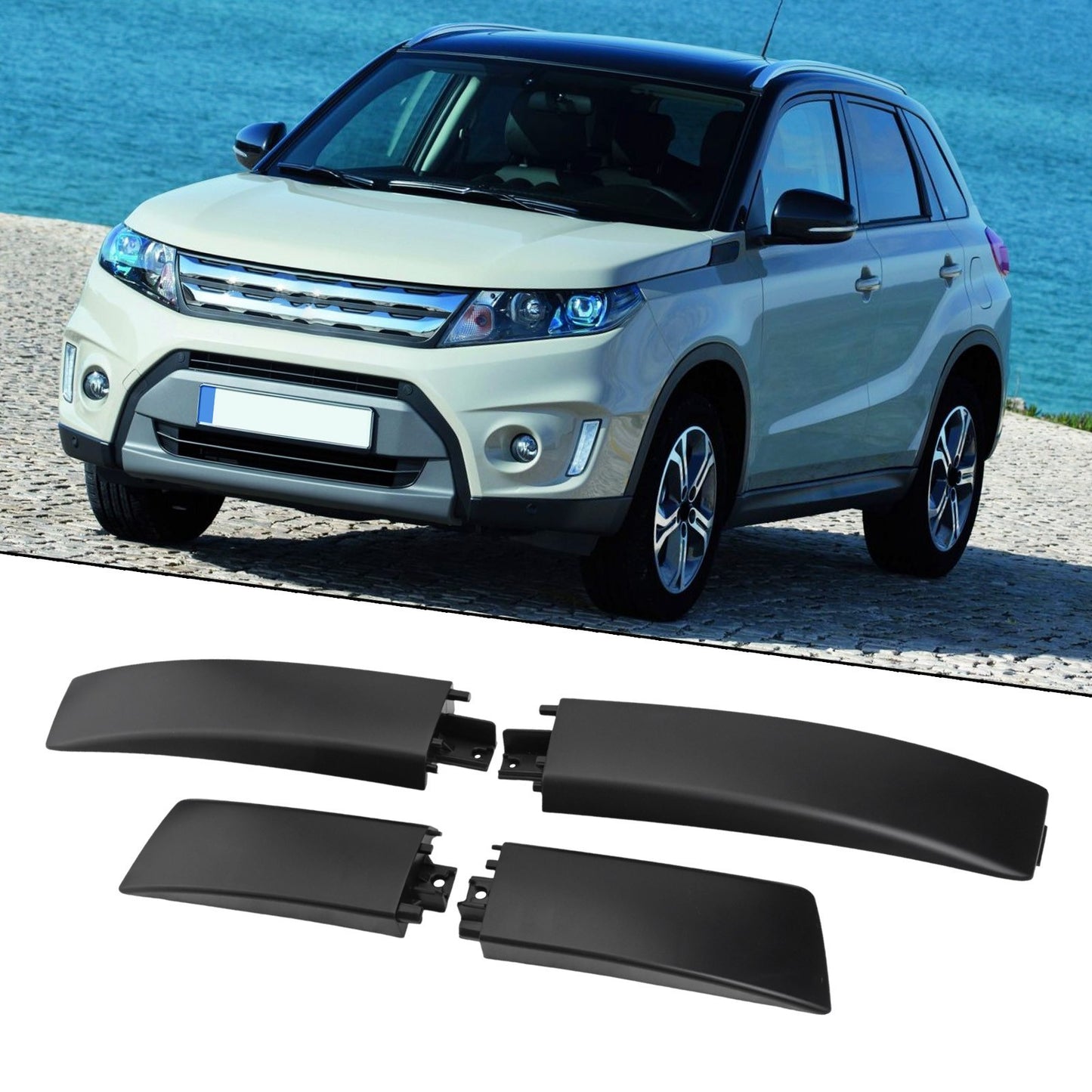 ya 5 8.7 Set Roof Rack Rail Front Rear End Cap L&R Side Fit for for Suzuki Grand Vitara 06-15