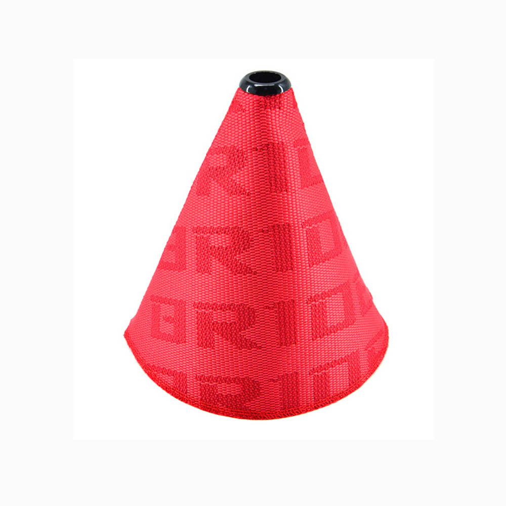ya 1 7.9 Universal JDM Bride Canvas Shift Boot Red Lever Knob Cover w/ Red Stitching