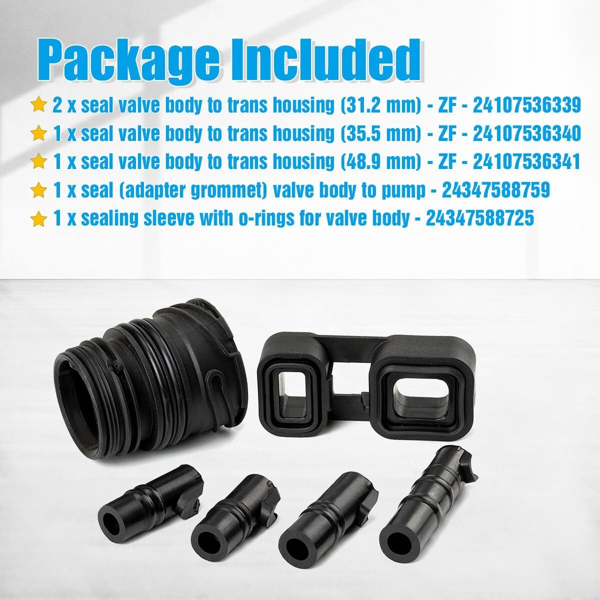 ya 5 8.7 6pcs for BMW Valve Body to case Sleeve Seal kit Mechatronic Kit 6HP19 6HP21