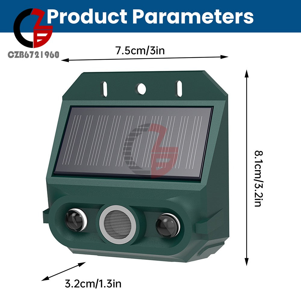 ya 14 Solar Ultrasonic Animal Repellent Repeller Dog Cat Skunk Deer Raccoon For Garden