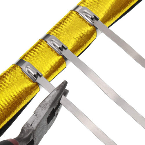 ya 5 8.7 Heat Shroud Sleeve Golden Sleving Hook&Loop Closure 3/4 IDx10ft Titanium Packaging