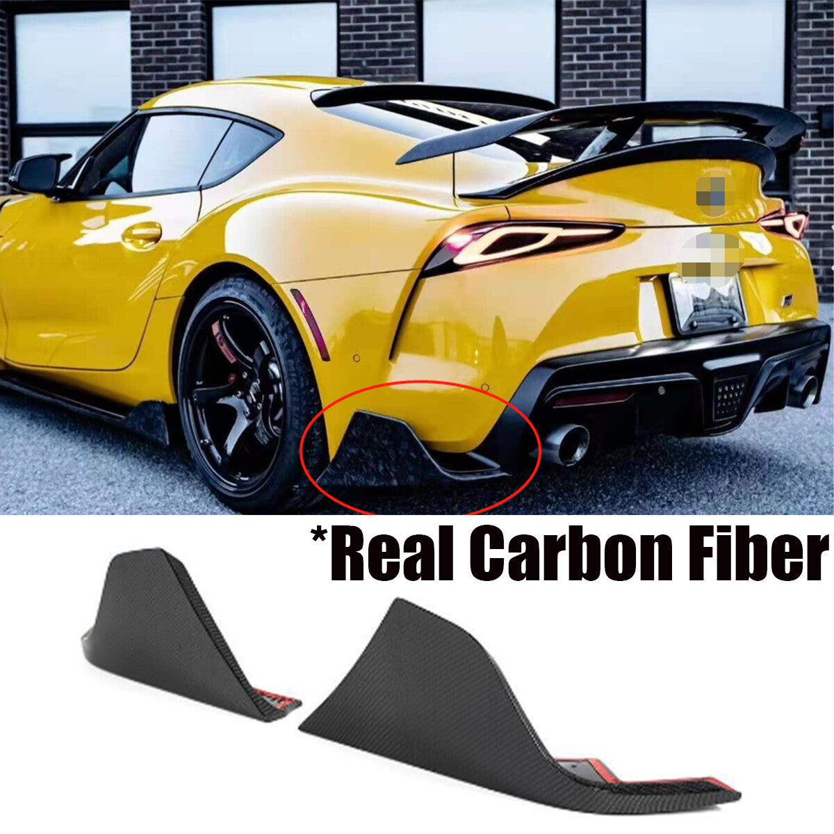 ya 10 10.28 REAL Carbon Rear Bumper Side Corner Aprons Spats For 2020-23 Supra GR A90 n
