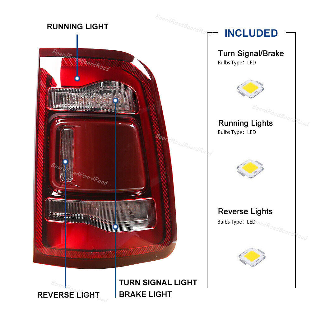 ya 11 10.28 Right Side LED Tail Light For 2019 2021 2022 for Dodge for Ram 1500 Rear Br