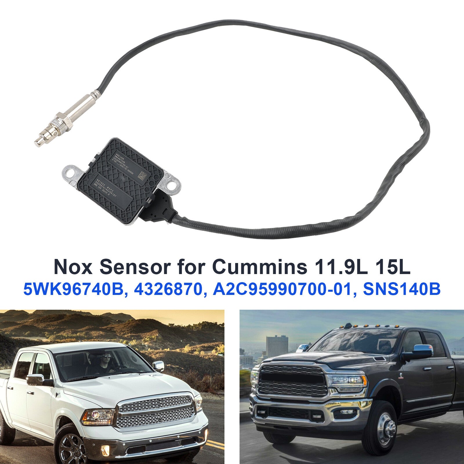ya 1 8.5.2 NEW 1¡Á NOX Nitrogen Oxide Sensor Inlet 4326870 For 13-18 11.9L 15L ISX