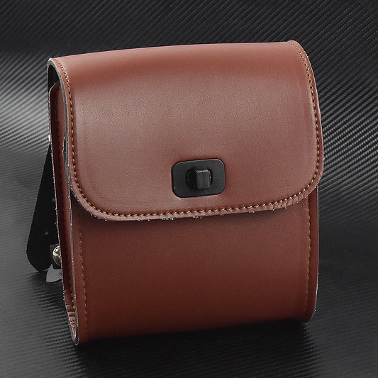 ya 11 6.5 Universal Motorcycle Front Handlebar Tool Bag Luggage Pouch Saddle Bag Brown