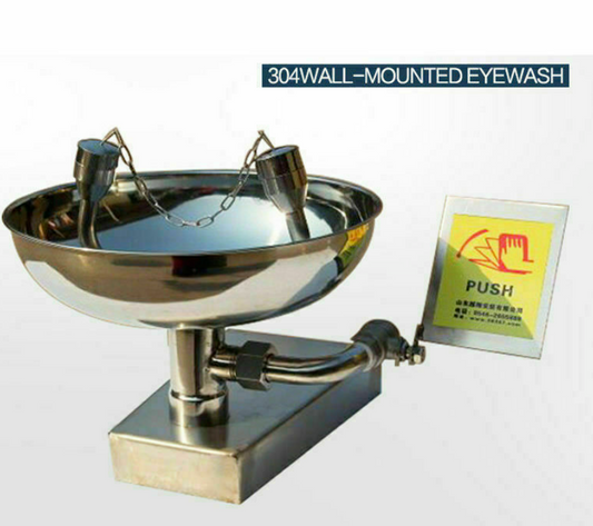 12-18L 304 Stainless Steel Emergency Wall Mounted Eyewash Station Double Mouth