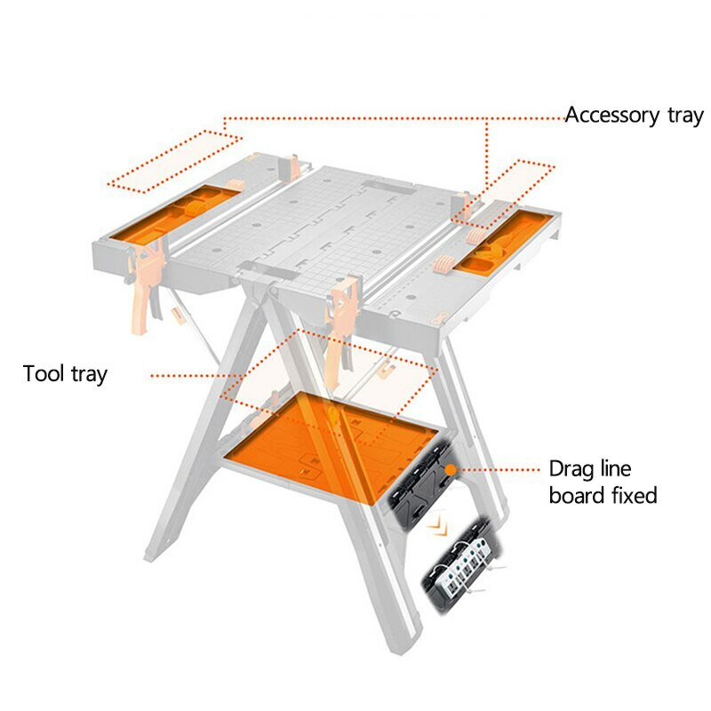 ya 26 WX051 Workbench Multifunctio l Folding Woodworking Table DIY Mobile Workbench