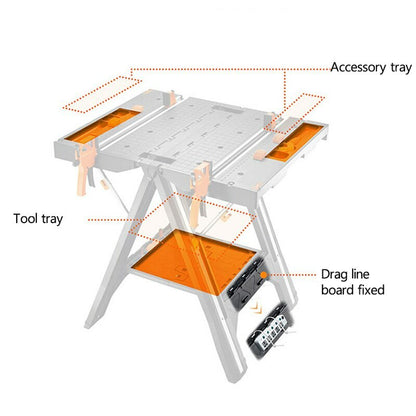 ya 26 WX051 Workbench Multifunctio l Folding Woodworking Table DIY Mobile Workbench