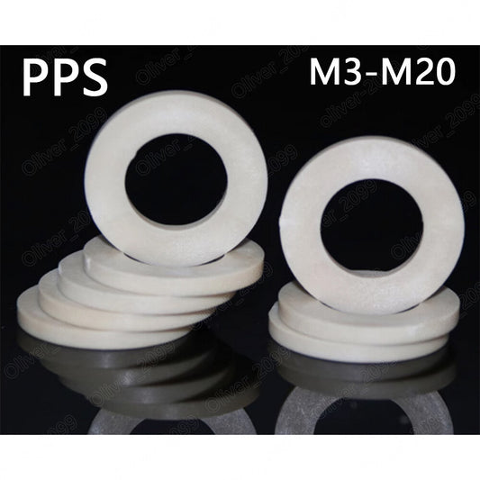 PPS Polyphenylene Sulfide Plastic Flat Washers Insulation M3 M4 M5 M6 M8 M10-M20