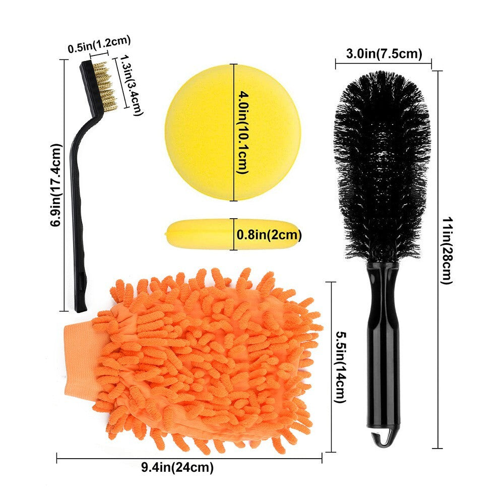 ya 5 8.7 New Sponge Car Detailing Brush Kit Wire bristles Accessories Replaces Parts