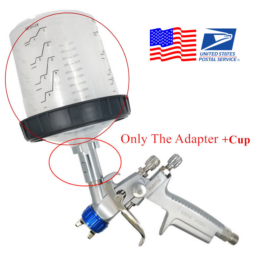 ya 1 7.7 Paint Mixing Cup Kit H/O Quick Cup Inner Cup 600ml Spray Gun Tool With Adapter