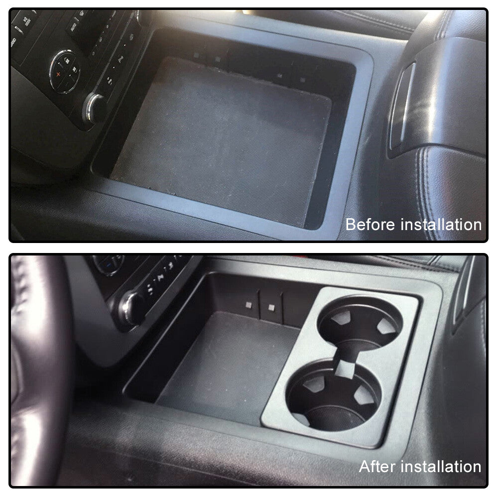 ya 4 6.21 Dual Console Cup Holder Fit For 2007-2014 for GMC for Sierra for Yukon for Chevy for Silverado Tahoe