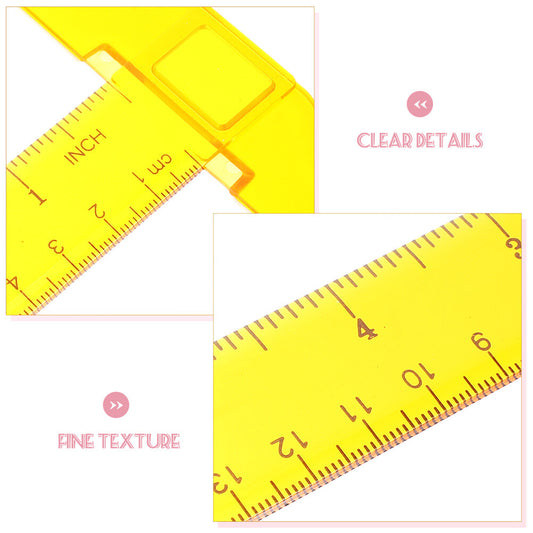 ya 14 2 Pcs T Shape Ruler Double Scale Ruler Tailoring Rulers Sewing Clear