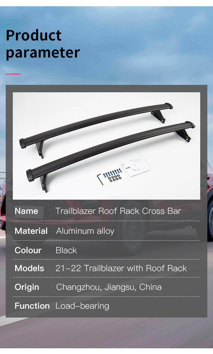 ya 5 8.7 Alu for Mini um for Chevrolet for Chevy Trailblazer Rack Rail Cross Bar Silver 2021-2022