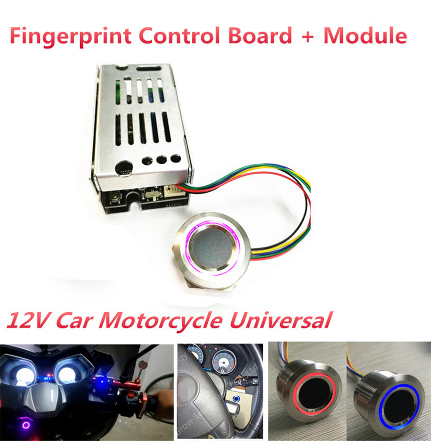 ya 13 New 12V Fingerprint Control Board One Key Start For Car Door Motorcycle Lock