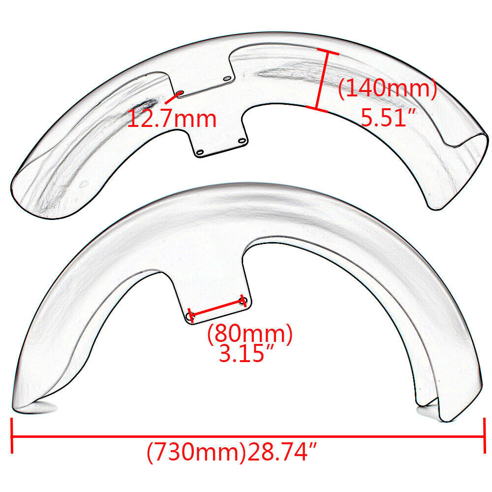 ya 5 8.7 21 Wrap Front Fender Gloss Black for Harley Touring Electra Street Road Glide