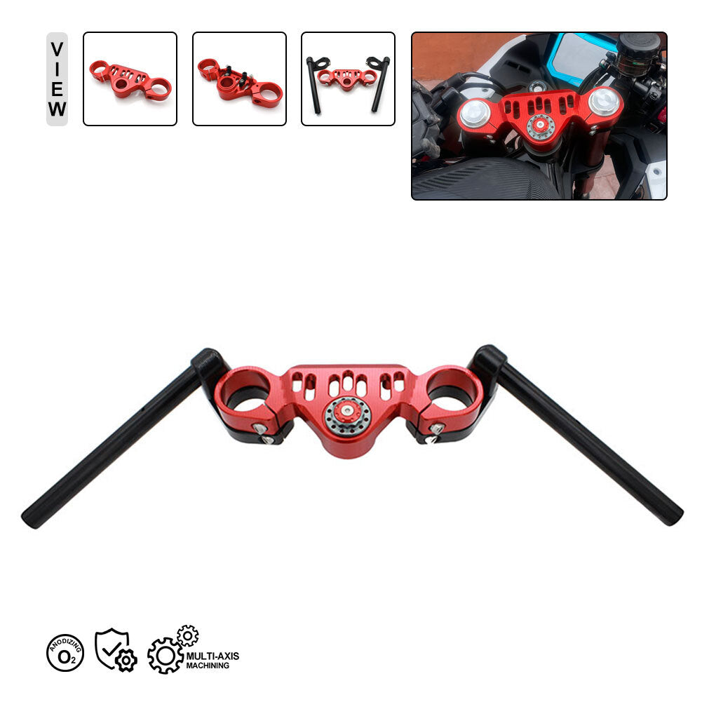 ya 2 6.26 Motorcycle Clip-Ons Handlebar Handle Bar Clip Ons For CF-MOTO 450SR 2023+ Red