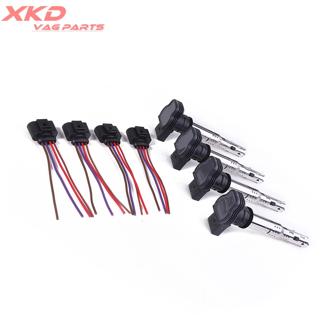 ya 5 6.15.2 4X Ignition Coil + Plug Kit for VW CC for Golf for JETTA Eos for Passat for Tiguan for Audi for A4 A6