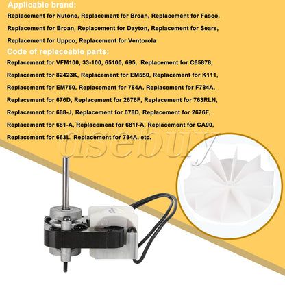 ya 26 4Pieces Bathroom Vent Fan Electric Motors 120V Replacement for Nutone SM550