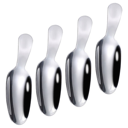ya 26  4 Pcs Tea Scoop for Loose Dessert Short Handle Spoon Stainless Steel