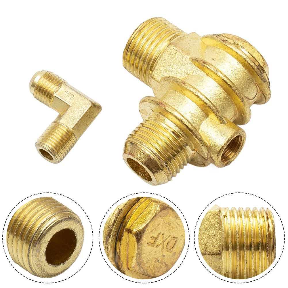 ya 14 3-Port Check Valve Brass Male-Threaded Workshop Replacement Air Compressor New