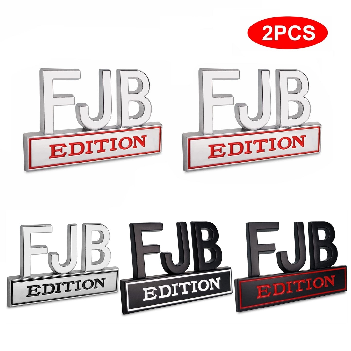 ya 1 7.13 2PCS FJB Edition 3D Letters Emblem Badge Truck SUV Van Car Decal Bumper Sticker