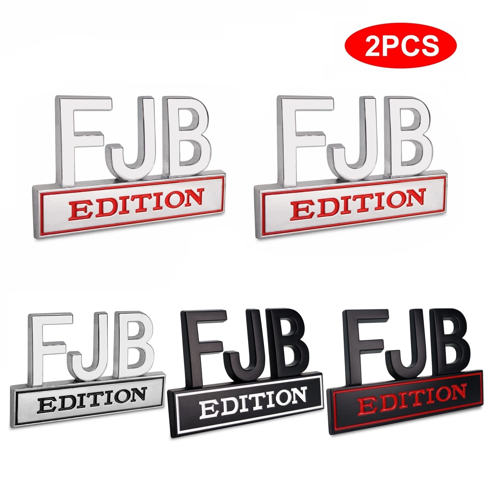ya 1 7.13 2PCS FJB Edition 3D Letters Emblem Badge Truck SUV Van Car Decal Bumper Sticker