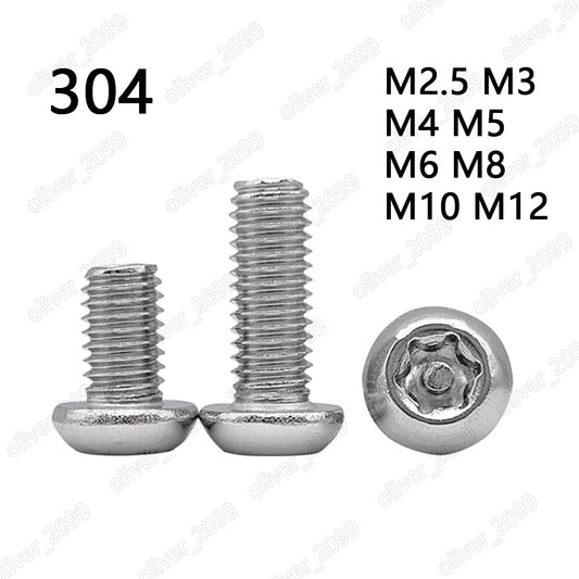 M2.5 M3 M4 M5 M6 M8 M10 M12 Pin Tamper Torx Button Head Security Machine Screws