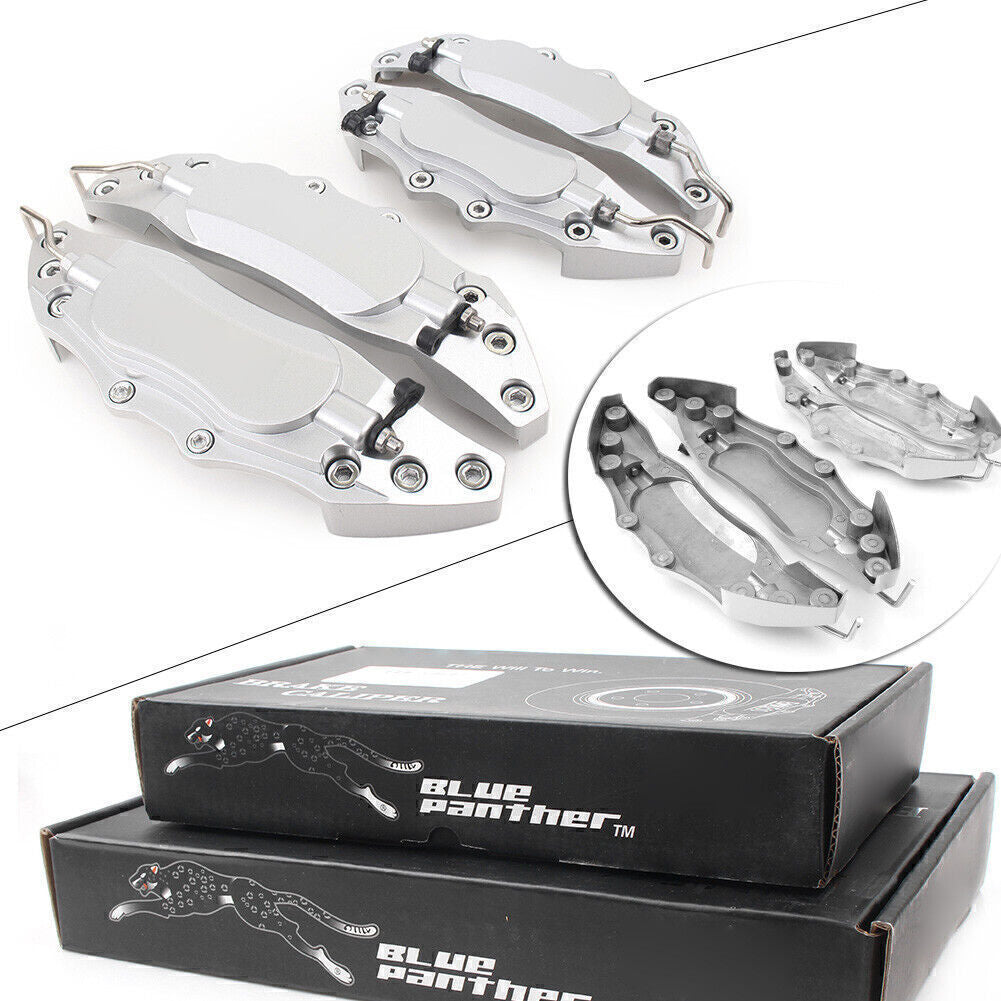 ya 10 5.28 4x Silver Metal 3D Universal Style Brake Caliper Cover front&rear