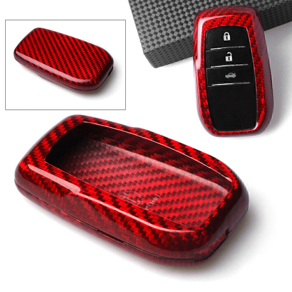 ya 5 8.7 Red Carbon Fiber Style Remote Key Cover Case Fit for Toyota for Corolla for Camry Crown