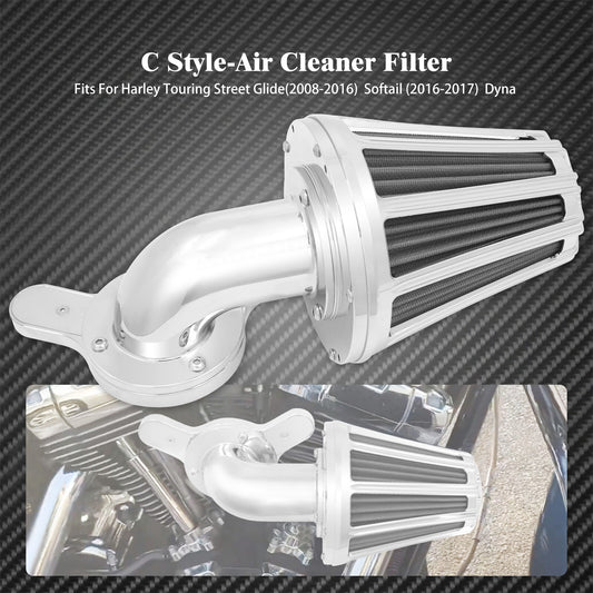 ya 8 5.26 Chrome Sucker Air Cleaner Grey Intake Fit for Harley Softail Touring Glide 08-16