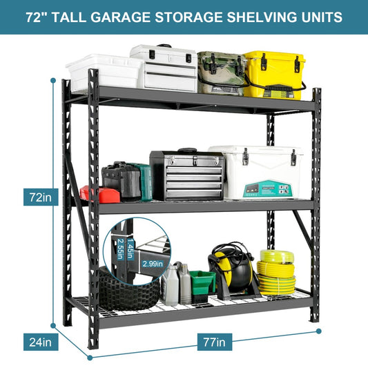 ya 28 Heavy Duty Metal 72 Tall Shelving Unit Garage Shelves Utility Rack Adjustable
