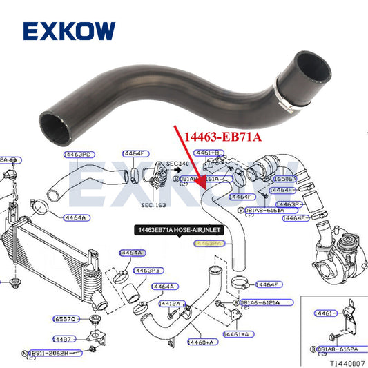 ya 6 6.12 Intercooler Inlet Socket Hose for Nissan Navara Frontier D40 YD25 2.5D 2008-