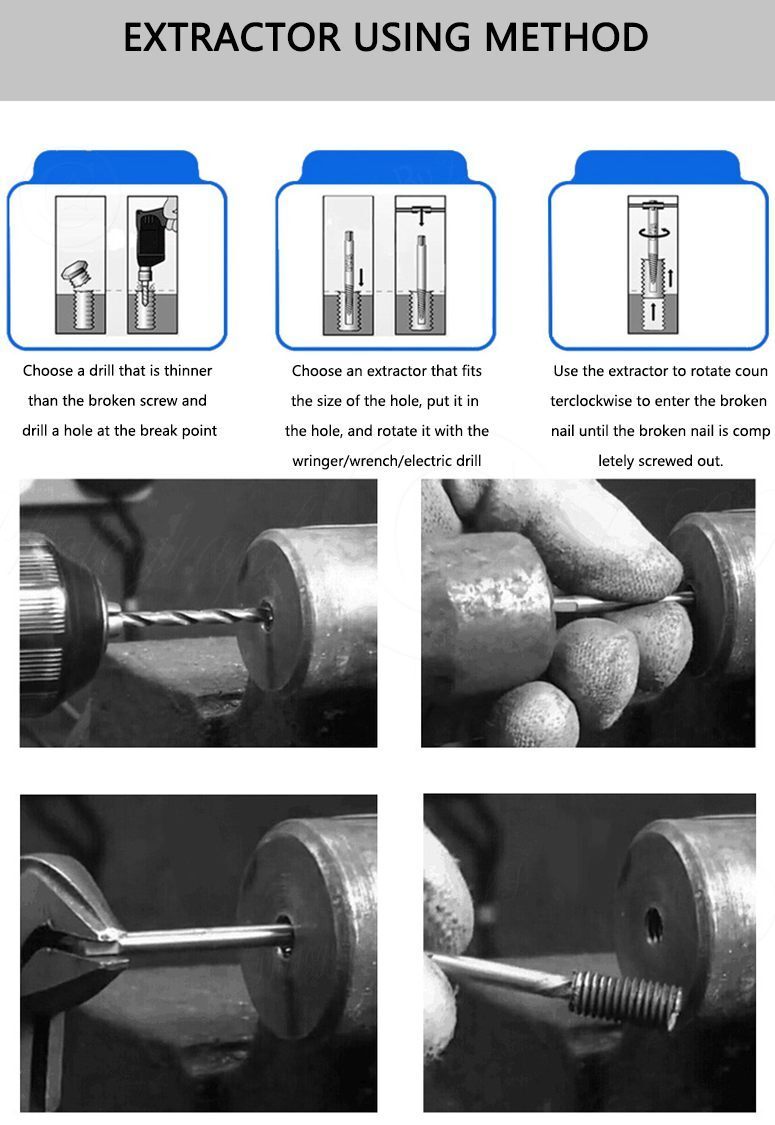 ya 26 Residual Broken Screw Extractor Rusted Bolt Faucet /Mechanical Parts Remover Set